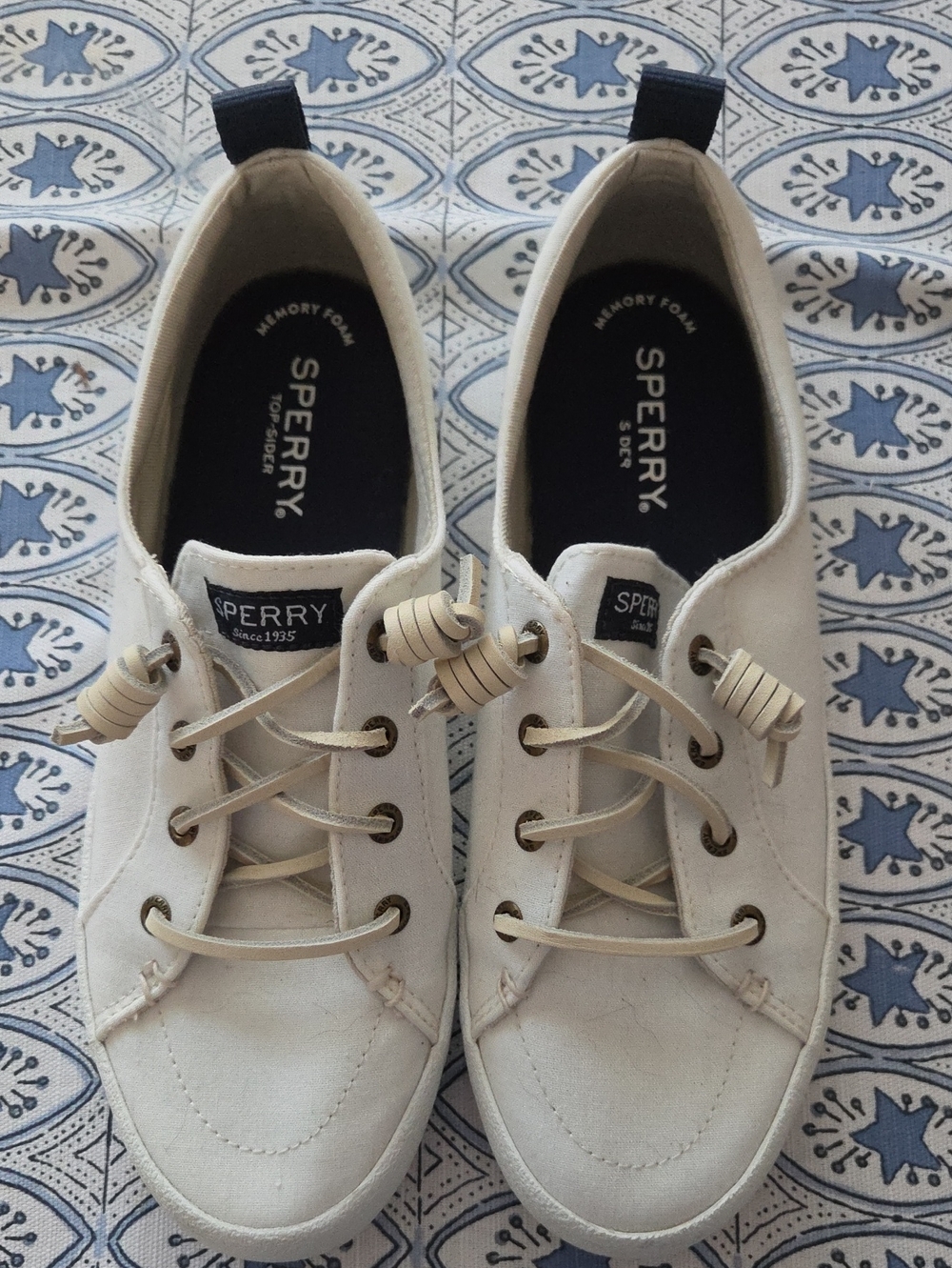 Sperry White Canvas Casual Lace-Up Sneakers